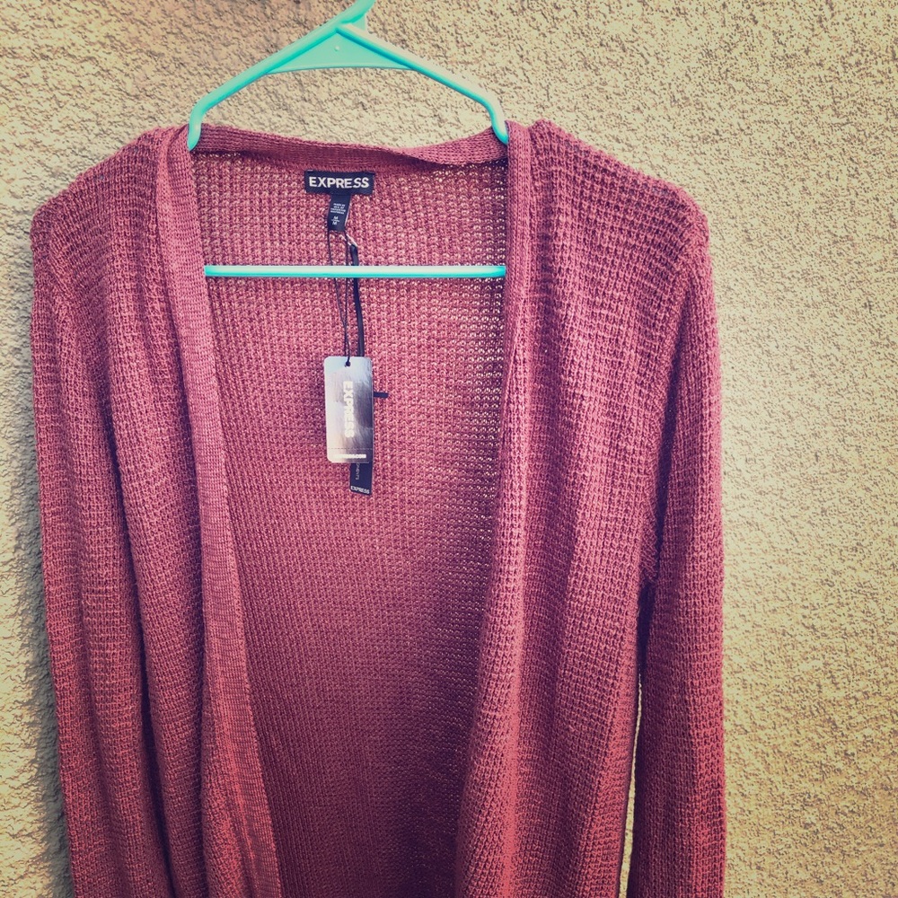 NWT EXPRESS waffle knit cardigan - Dusty Rose